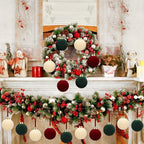 Simgoing 15 Pcs Velvet Christmas Ornaments 3.15'' Red Green Cream - Image 6