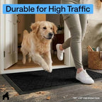 GORILLA GRIP WeatherMAX Door Mat, Indoor Outdoor, 72x24, Black Quatrefoil - Image 7