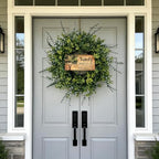 26" Eucalyptus & Boxwood Wreath for Front Door - Large Artificial Greenery Wreath with Lush Leaves Outdoor Decor for Porch, Window, Farmhouse, Home, Hanging Decor - Spring, Summer, All Seasons - Image 5