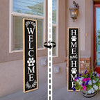 Outdoor Welcome Sign Front Porch Door Decor, 45"X9" Wood Black - Image 6