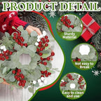 6 Pcs Christmas Artificial Christmas Eucalyptus 10 Inch Greenery Wreath for Front Door Cabinets Indoor Outdoor Wall Decor Christmas Wall Home Kitchen Porch Window Decoration - Image 3