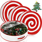 4 Pcs 36 Inch Christmas Wreath Storage Bags, Classic Lollipop by Yoojahow