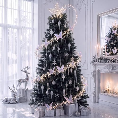 Retisee Crystal Christmas Tree Decor Acrylic Garland, Clear, Butterfly - Image 2
