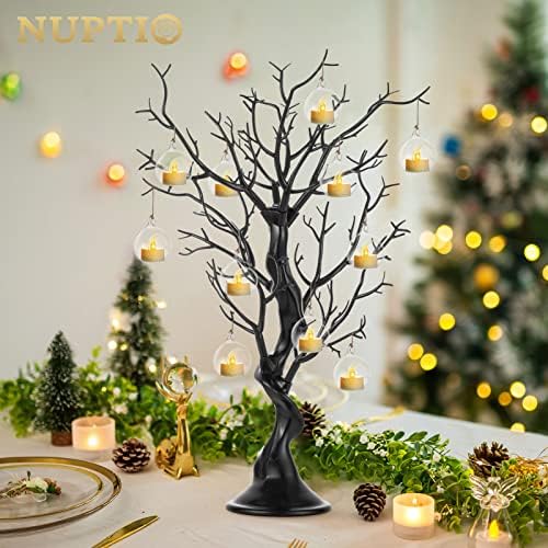 NUPTIO Black Ornament Tree, 22.8 Inch Artificial Halloween Spooky Branch - Image 2