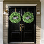 26" Artificial Eucalyptus Wreath with Welcome Sign for Front Door(Green) - Image 3