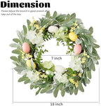 18 Inch Easter Wreath for Front Door Spring Door Wreaths with Easter Eggs Eggplant Handcrafted Wreath Garlands for Indoor Outdoor Decorations - Image 2
