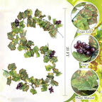 Artificial Grape Leaf Garland Vine Plant, 20 ft, Light Green - Image 2