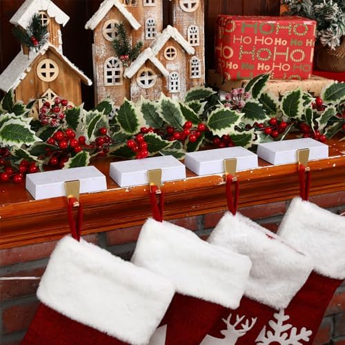 Zhengmy 6 Pcs Marble Color Christmas Stocking Hangers for Mantel - Image 2