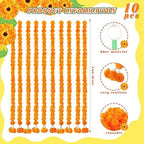 Giegxin 10 Pack Marigold Garland 5 ft Artificial Orange Diwali - Image 2
