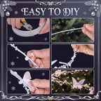 Retisee Crystal Christmas Tree Decor Acrylic Garland, White, Butterfly - Image 5