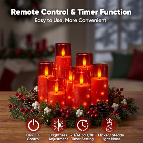 Raycare 18 Pcs Flameless Battery Operated Pillar Candles with Remote Timer - Image 6