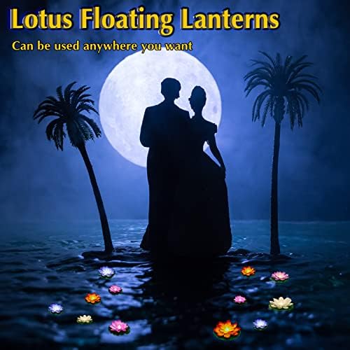 Hortsun 18 Pcs 3.94/5.91 in Floating Lotus Lights with Battery, Multicolor - Image 5
