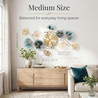 36" 3D Ginkgo Leaf Metal Wall Clock for Home Wall Decor - Image 4