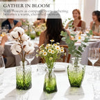 Clear Gradient Green Glass Bud Vase Set of 22 Pcs,Small Bud Vases in Bulk,Glass Crystal Flower Vases Table Centerpieces for Party Event Wedding Decor Baby Shower Decorations (Gradient Green, 22 Pcs) - Image 5