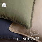 Foindtower Decorative Linen Fringe Throw Pillow Covers 24×24 Inch,Tan Beige - Image 4