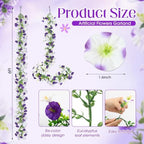 6 Pcs 6 ft Artificial Morning Glory Flower Vine Garland Decor - Image 2