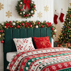 Tiamon 4 Pcs Christmas Throw Pillow Covers 18 x 18 Inch Embroidered Plush - Image 3