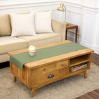 Solino Home 100% Pure Linen Table Runner Oil Green Woven, Fete 14 x 48 in by SolinoHome