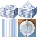 Funnymoom 24 Pcs Blue and White Striped Cloth Napkins, Reusable Dinner by Funnymoom