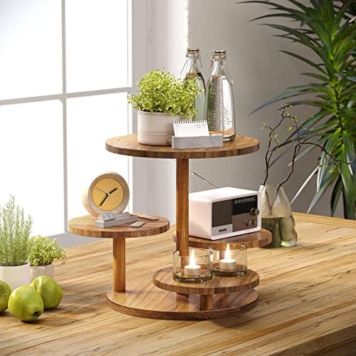 HURZMORO 4 Tier Cupcake Tower Stand for 50 Cupcakes,Wood Cake Stand with Tiered Tray Decor,Farmhouse Tiered Tray Decor,Cupcake Display for Birthday Graduation Baby Shower Tea Party (Albizia) - Image 5