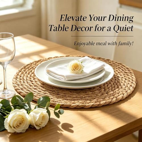 13.8" Round Woven Placemats, Plate Chargers for Dining Table - Image 4