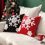MIULEE Christmas Throw Pillow Covers Black Decorative Snowflake 20x20 - Image 2