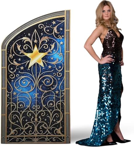 Leinuosen 5 ft Starry Movie Night Gate Cardboard Stand up Party Decorations Under The Stars Cutout Life Size Movie Night Award Prop Prom Homecoming Wedding Birthday Party Backdrop Decor by Leinuosen