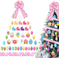 Halfchet 43 Pcs Easter Decorations Tree Ornaments Kit Easter Egg Rabbit Paper Cards Ornaments with Bow and Ribbon for Holiday Party Tree Hanging Decorations by JaaMiin