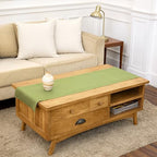 Solino Home 100% Pure Linen Table Runner Moss Green Hemstitch, 14 x 60 in by SolinoHome