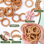 Ferrochef Boho Woven Rattan Napkin Rings, Natural, 100 Pcs - Image 3