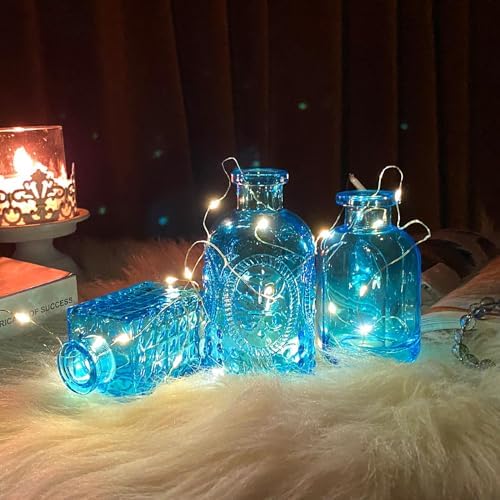 Glass Bud Vase Set, Mini Vases for Flowers, Bulk Vintage Mini Vases for Centerpieces Wedding Decor, Home Flower Décor, Candle Holders, Diffuse Bottles, Hydroponic, (Pack of 30,Sky Blue) - Image 6