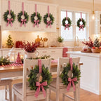 Thiccywoov 10 Pcs 9" Mini Christmas Wreaths for Cabinets with Plaid Bow - Image 2