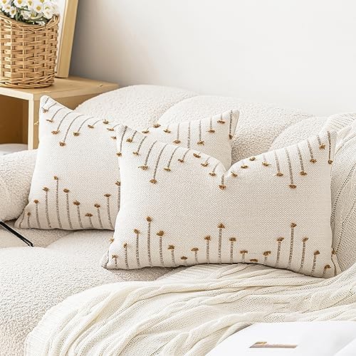 LILEPOY Boho Throw Pillow Covers 12x20 Farmhouse Lumbar Couch Pillow case by LILEPOY