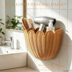 2PCS French Provence Scalloped Scallop Woven Wicker Wall Baskets Basket - Image 6