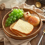 2 Pack Round Rattan Tray, Hand Woven Serving Tray with Handles, Wicker Serving Basket, Decorative Tray for Home Decor, Natural (11.8 + 14 inch) - Image 7