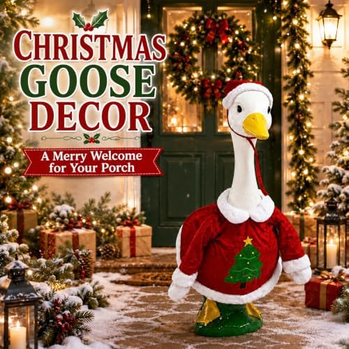 4 Sets Porch Goose Outfits for 23" Lawn Goose Statue, Seasonal Goose Clothes Bundle for Easter, Halloween, Thanksgiving & Christmas, Holiday Costume Set for Outdoor Patio, Garden & Farmhouse Decor - Image 7
