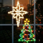 2 Pack Christmas Window Lighted Decorations,Christmas Window Silhouette Lights,Double Side Sign Lamp for Holiday Indoor Wall Door Glass Decorations,Polaris,Tree by XMASNOVA