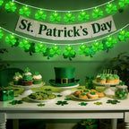 20 LED Clear Green Shamrock String Lights, 12FT St Patricks Day Lights String Outdoor Waterproof with 20 LED Light for Rish Shamrock St Patrick's Day Party Indoor Home Window Porch Garden Decorations - Image 5