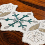 ALPHA Living HOME 36-Inch Beaded Table Runner, Glitz Decorative Runner for Dining Table, Wedding, Bridal Shower, Christmas & Farmhouse Décor, Chiffon White Sapphire - Image 4
