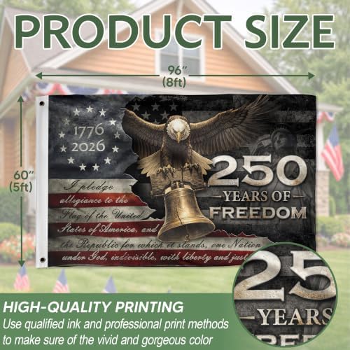 250 Anniversary USA Flag, Two-sided Design 5x8 Ft, 250th Anniversary Flag 1 - Image 2