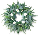 Petalivebloom 22-Inch Eucalyptus Wreath with White Flowers, Front Door by Unknown