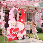 6FT Valentine’s Day Inflatable Outdoor Decorations Romantic Couple Gnomes with Heart “Love” & “Kiss” LED Lights Blow Up Lawn Ornament Wedding Anniversary Engagement Party Decor for Yard Garden Indoor - Image 2