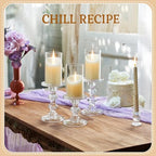 CHILL RECIPE Glass Candle Holder Set of 3, Big Heavy Tall Crystal Candlestick Holder for Pillar Candles Taper Candles, Christmas Decoration Wedding Table Dinning Church Centerpiece - Image 3