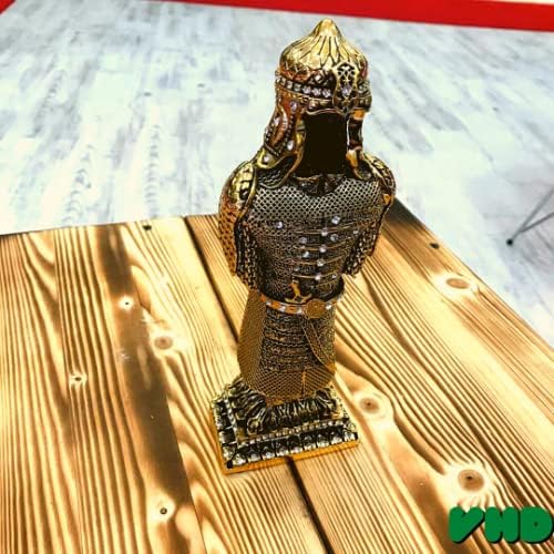 Muslim Armed Warrior Figurine Showpiece Accessory | Islamic Table Desk Home Decor | Islamic Decoration | Islamic Birthday Muslim Eid Ramadan Gift (2 x 3.7 x 11.8 Inches, Gold) - Image 2