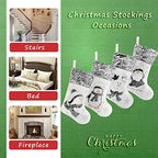 BSTAOFY Christmas Stockings Set of 4 Soft Non-Woven Patterned Santa Claus Animals Socks for Assorted Xmas Tree Hanging Decor Party Ornaments Gifts Kids, Silver - Image 5