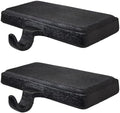 Lulu Decor Black Christmas Stocking Holders for Mantle Set of 2 - Heavy Cast Iron Weighted Strong & Sturdy Low Profile Flat Base Stocking Hooks, Simple Design for Mantle Decor Weighs 2 lbs 10 oz Each by LuluDecor