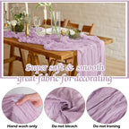 Remagr 12 Pcs Gradient Purple Cheesecloth Gauze Table Runners - Image 6