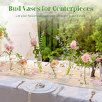 Glasseam Glass Bud Vases for Centerpieces, 6Pcs Modern Clear Small Vase Set - Image 3
