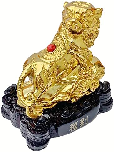 Betterdecor Gold Color Feng Shui 12 Chinese Zodiac Animal Statue Figurine Home Office Decoration and Gift for New Year Holidays and Birthday (Zodiac Tiger) - Image 2