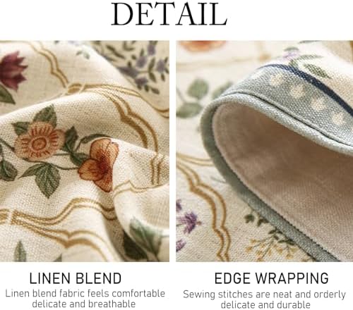 ISAENNE Designer Vintage Linen Long Table Runner,102"x12"-Serenity B - Image 5